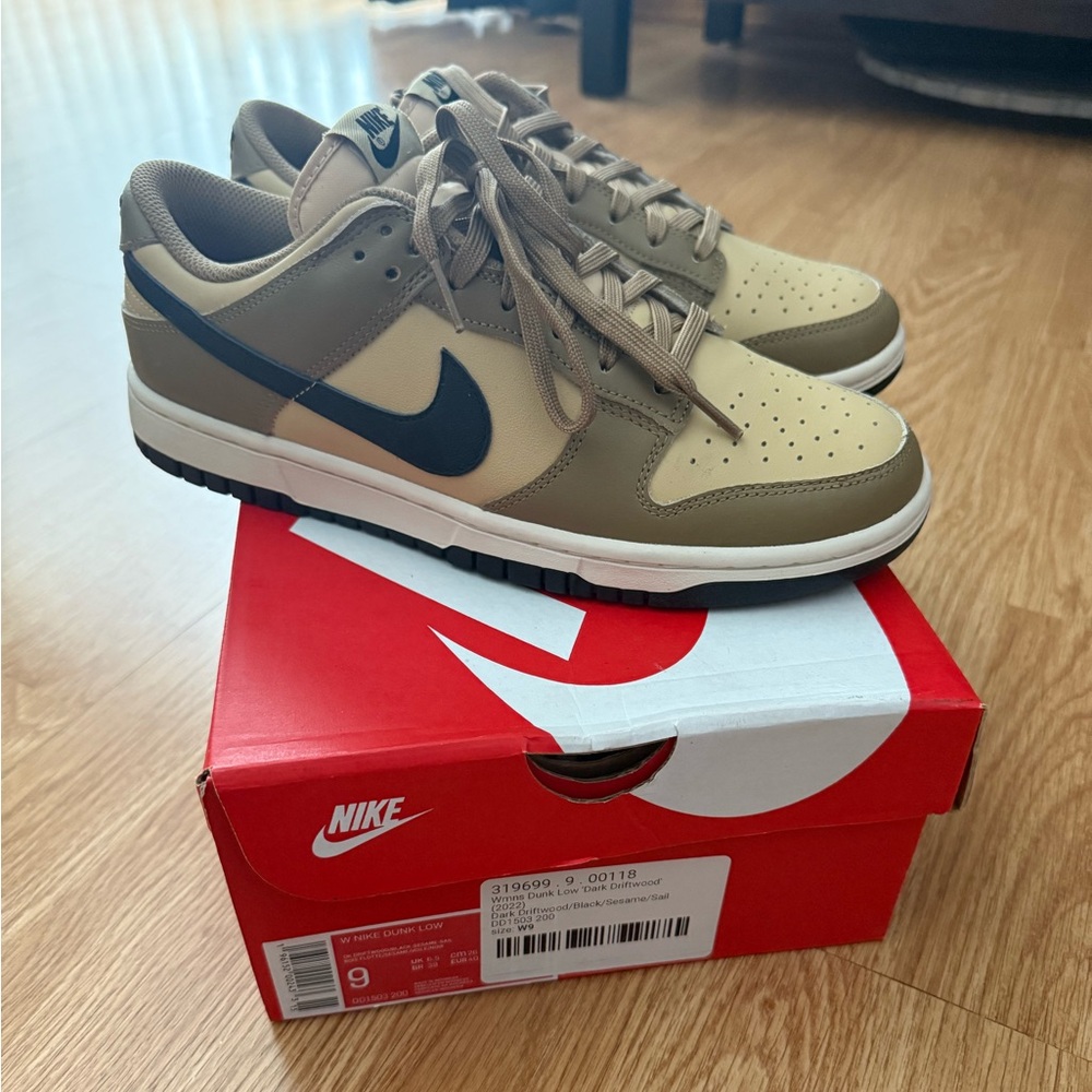 Nike Dunk Low Women's Sneakers in Tan and Black